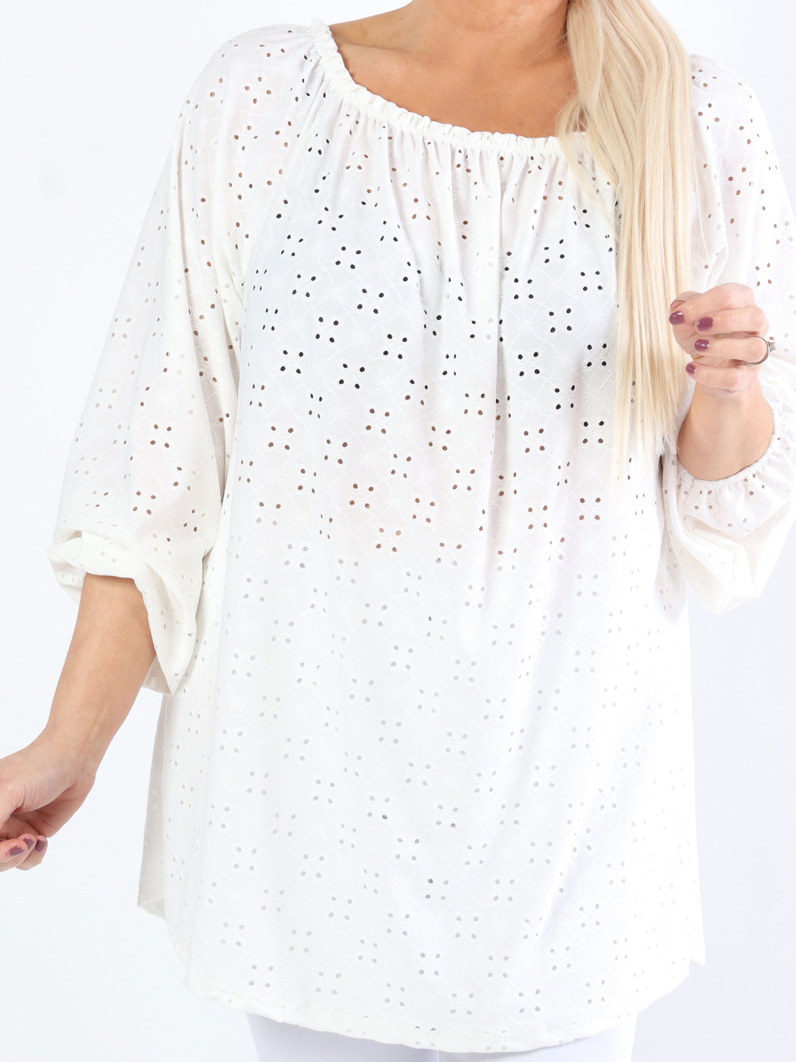 Mimi - Sød blød plus size tunika med broderinger